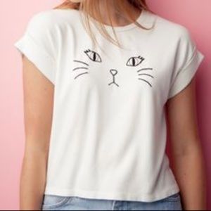 RARE Brandy Melville Embroidered Cat T-shirt